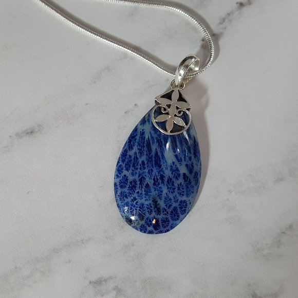 Jewelry - Blue Sponge Coral Pendant